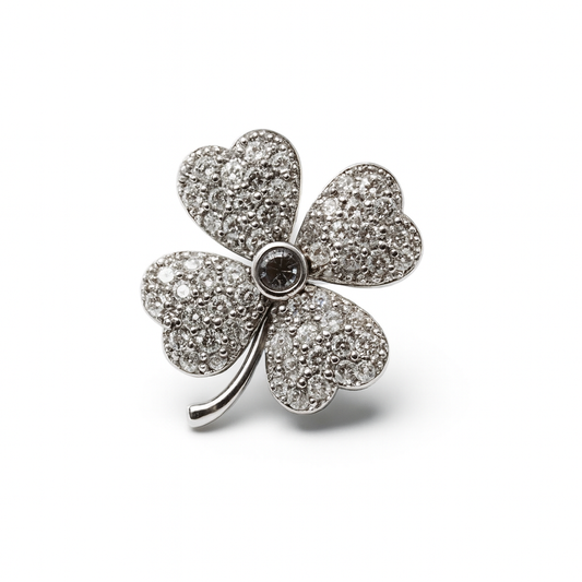 Trébol 4 hojas plateado