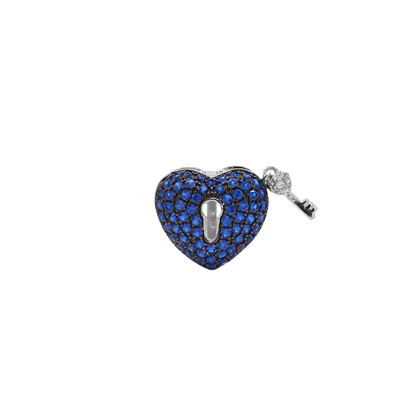 Corazón con llave azul