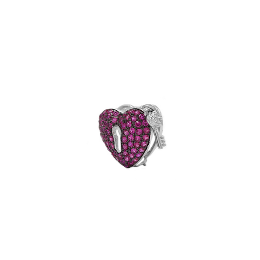 Corazón con llave magenta