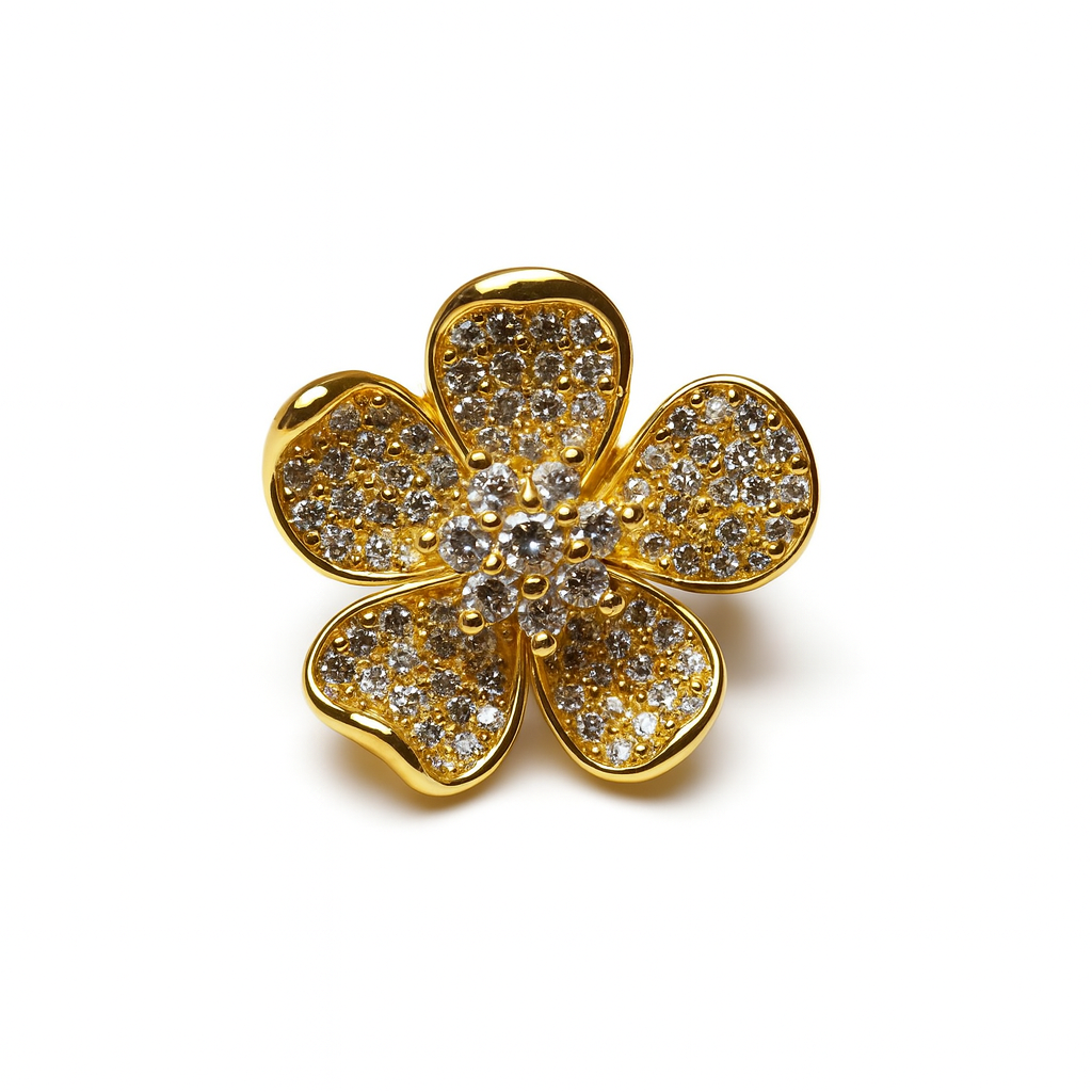 Flor dorada 5 pétalos bicel dorado