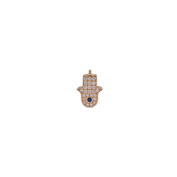 Hamsa dorada con ojito azul