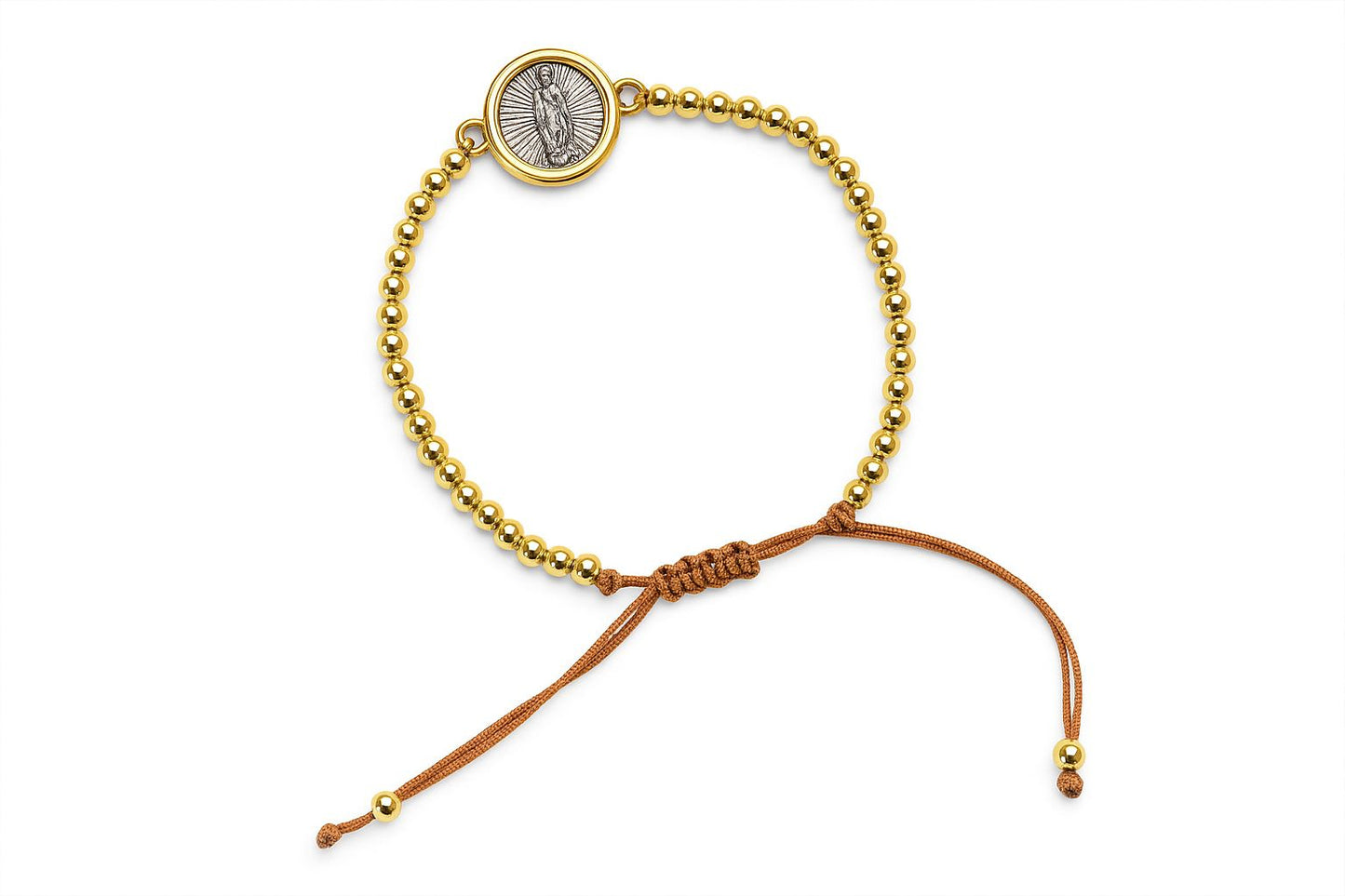 Pulsera virgen de guadalupe dorada con plateada