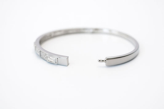 Pulsera de acero inoxidable con cristal y zirconias