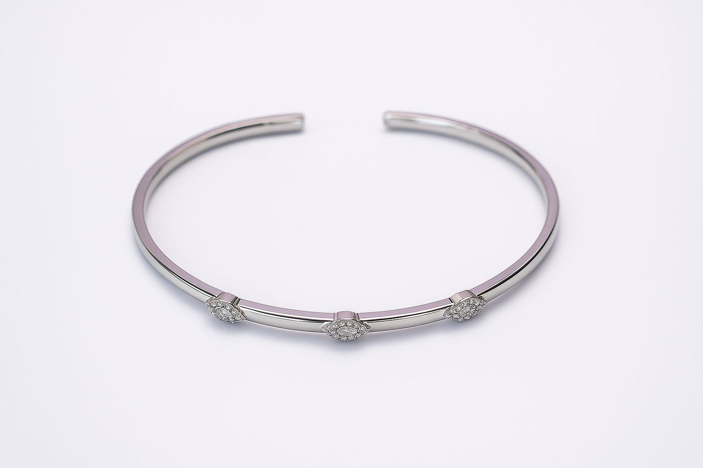 Pulsera de acero inoxidable con evil eye y zirconias