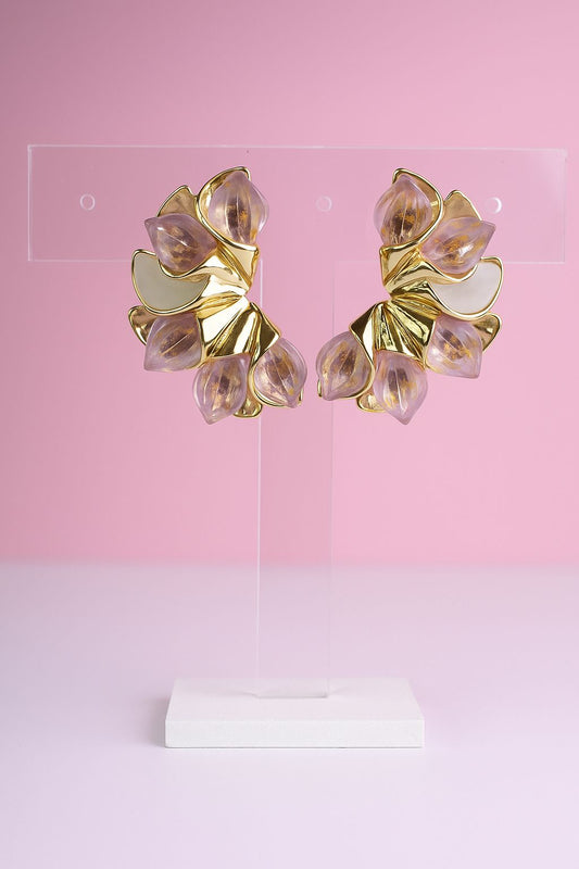 Aretes media flor grandes