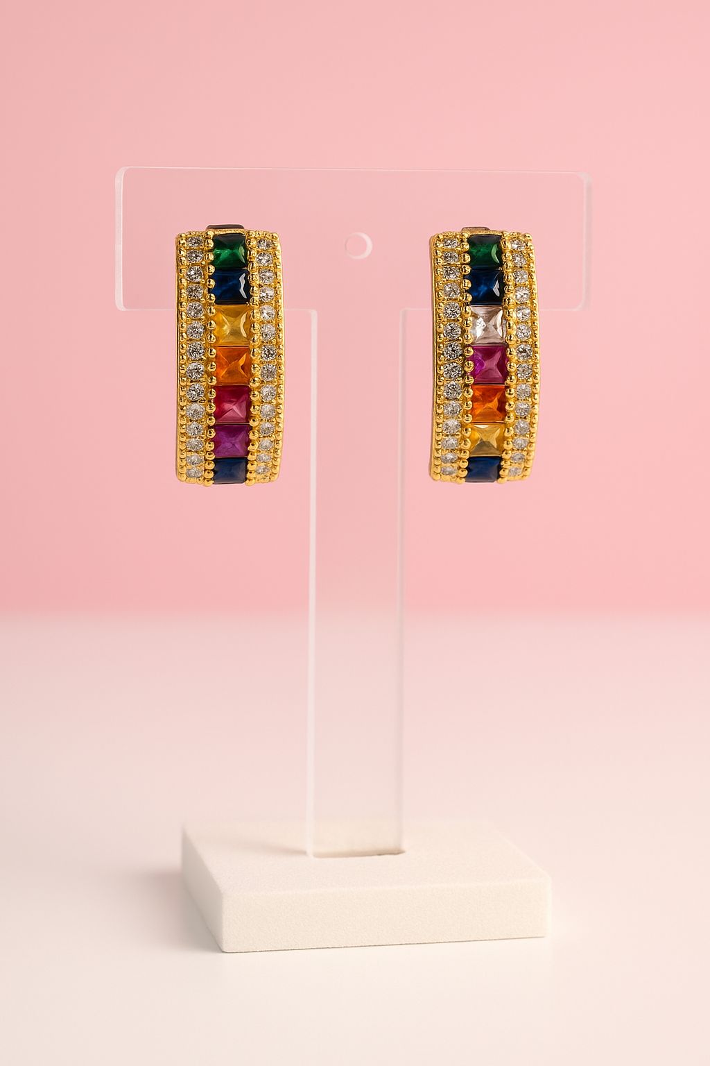 Arracadas doradas de colores