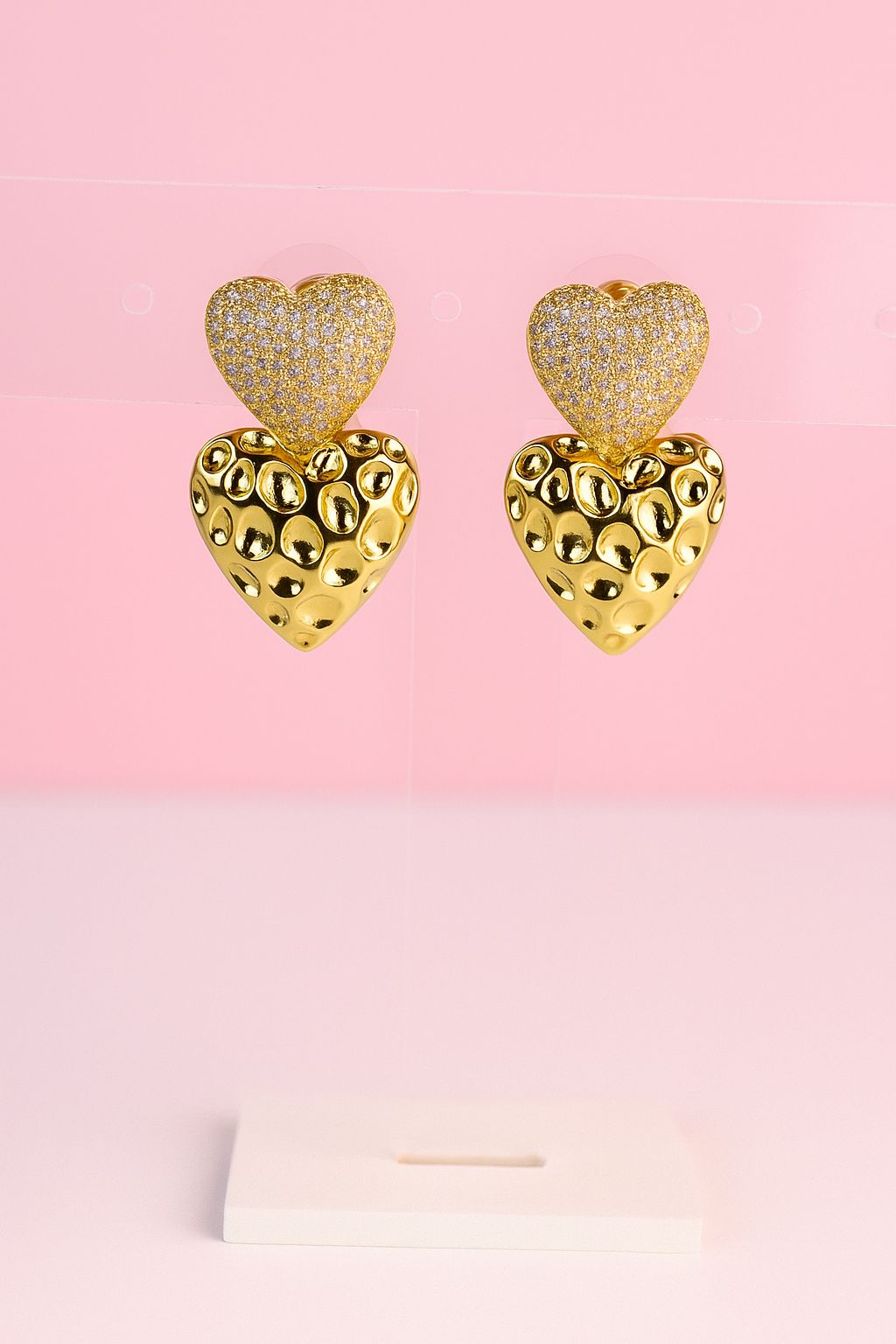 Aretes de corazón doble