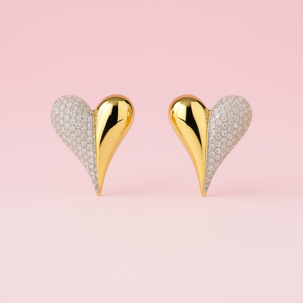 Aretes de Corazón dorado