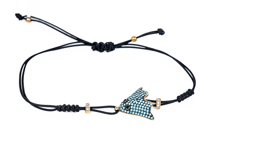 Pulsera fantasma azul (plata 925)