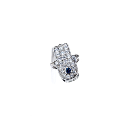 Hamsa plateada con ojito azul