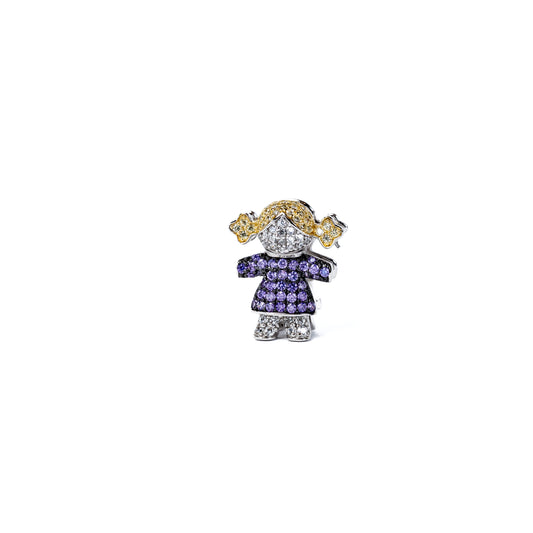 Charm niña rubia vestido lila