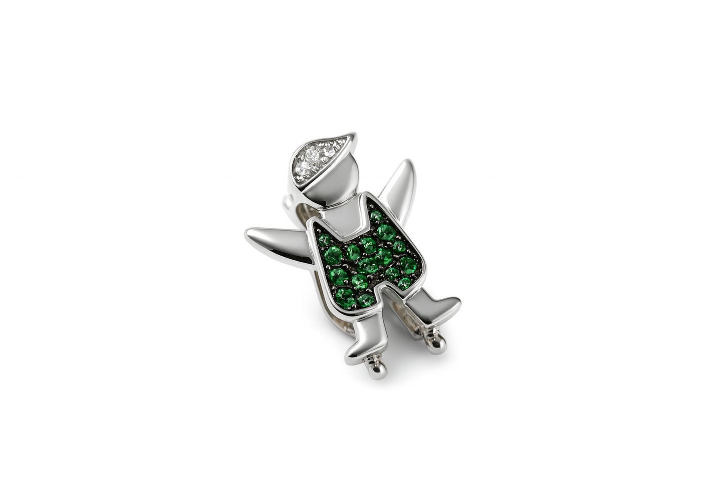 Charm niño plata con verde