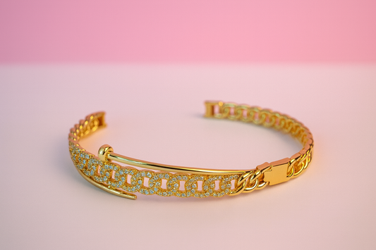 Pulsera dorada con zirconias