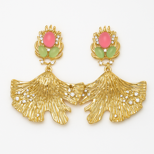 Aretes abanicos largo