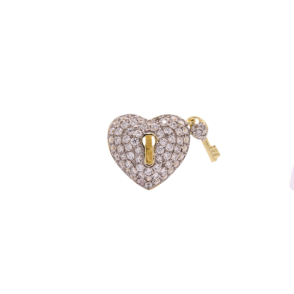 Corazón con llave dorada