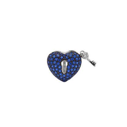 Corazón con llave azul
