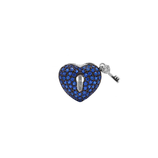 Corazón con llave azul