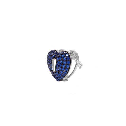 Corazón con llave azul