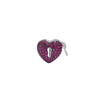 Corazón con llave magenta