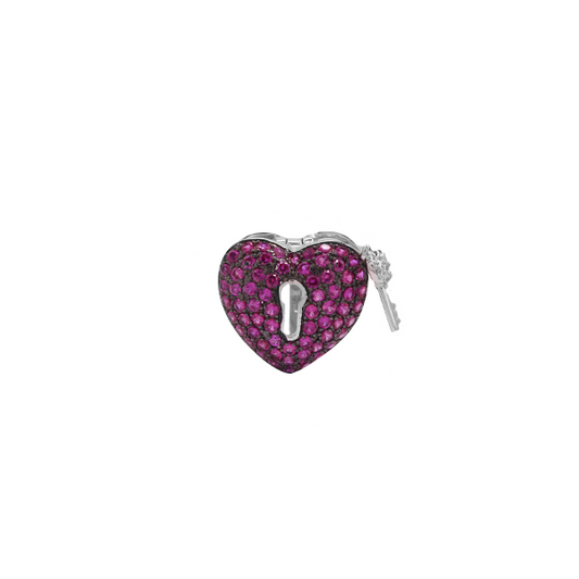 Corazón con llave magenta