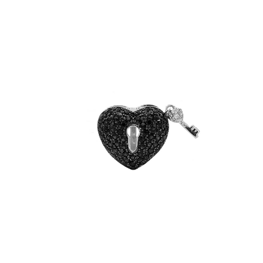 Corazón con llave negro