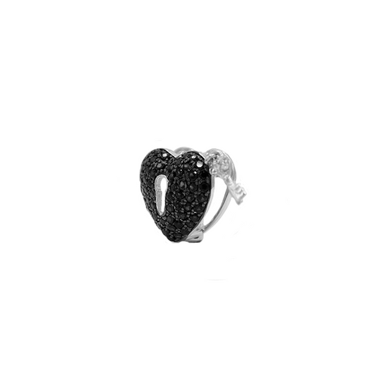 Corazón con llave negro