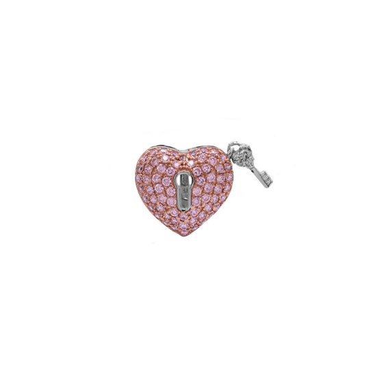 Corazón con llave rosa
