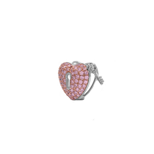 Corazón con llave rosa
