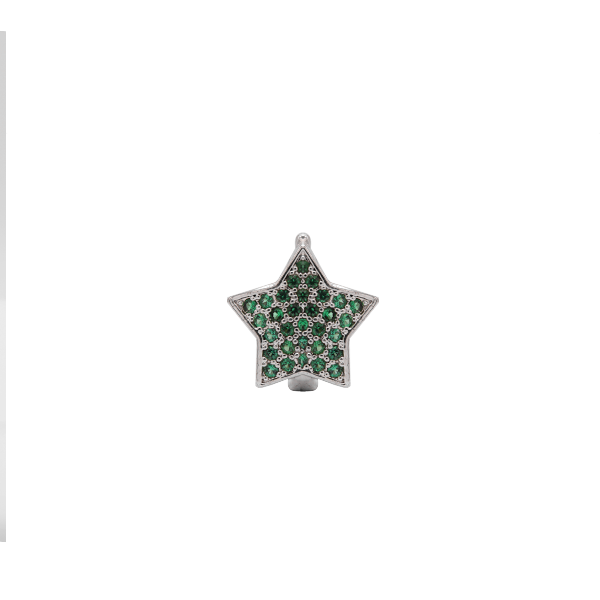 Estrella verde con plata