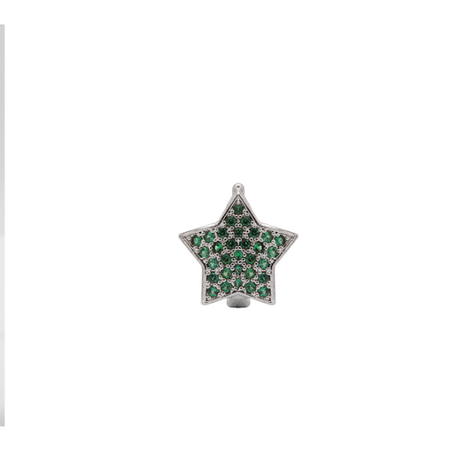 Estrella verde con plata