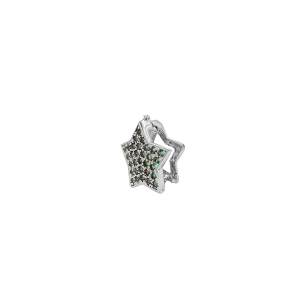 Estrella verde con plata