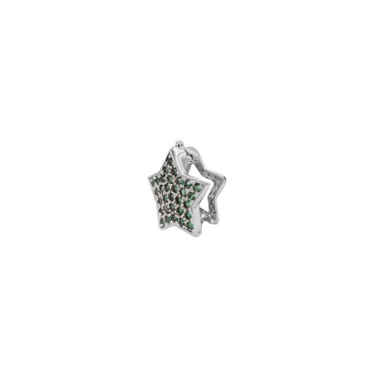 Estrella verde con plata