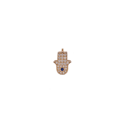 Hamsa dorada con ojito azul