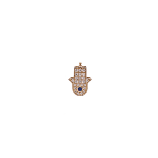 Hamsa dorada con ojito azul
