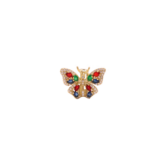 Mariposa dorada con piedras