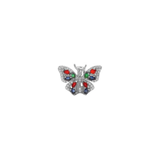 Mariposa plateada con piedras