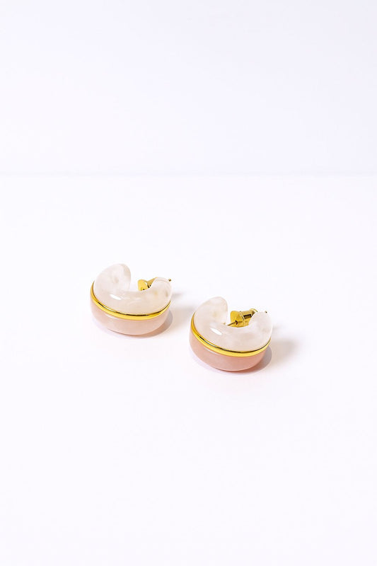 Arracadas mini de acrilico rosa