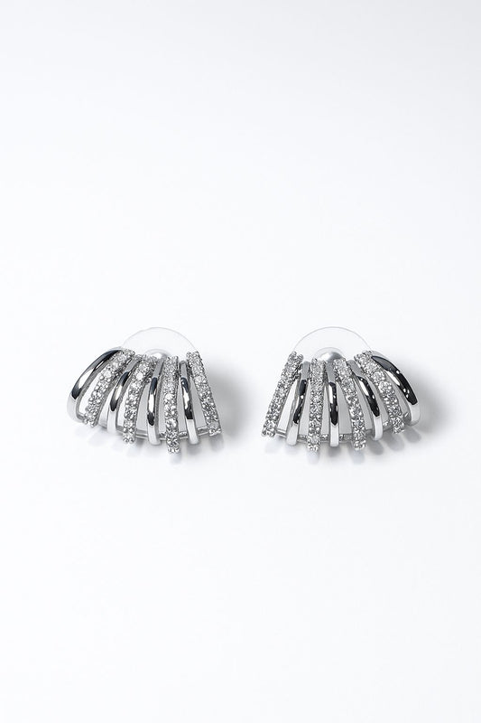 Aretes mini plateados con zirconias