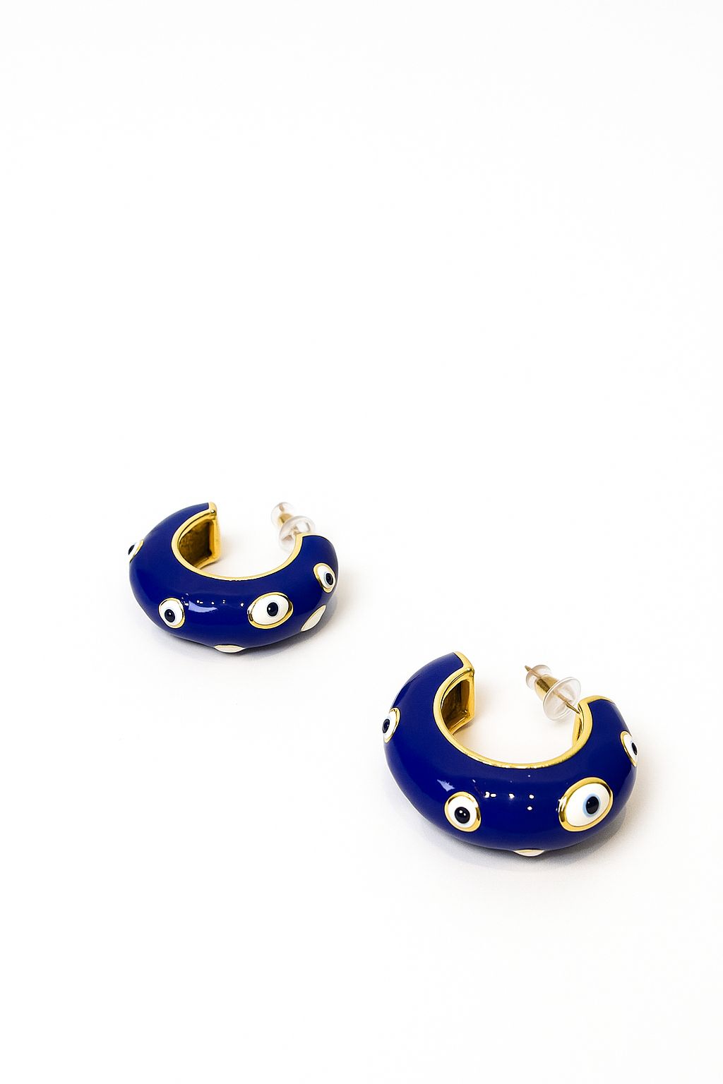 Arracadas Azul marino con ojitos turco