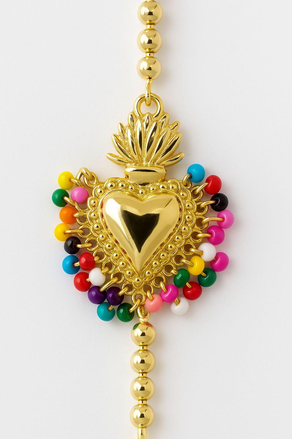 Pulsera ajustable de corazón con chaquira