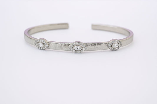 Pulsera de acero inoxidable con evil eye y zirconias