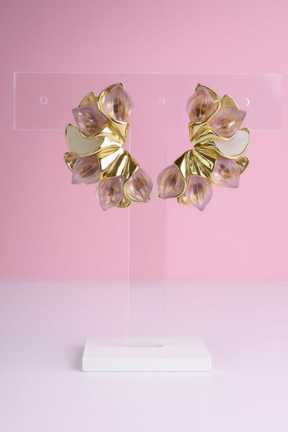Aretes media flor grandes