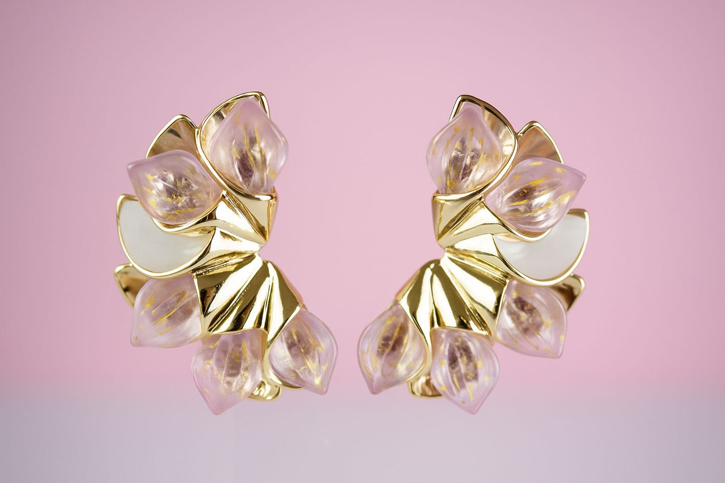 Aretes media flor grandes