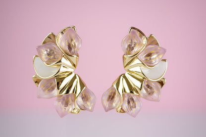 Aretes media flor grandes