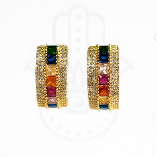 Arracadas doradas de colores