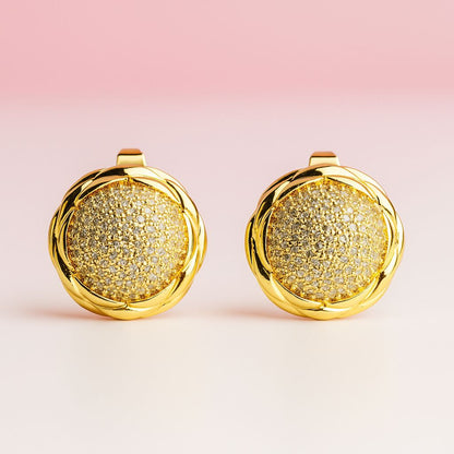 Aretes circulo dorado con zirconias