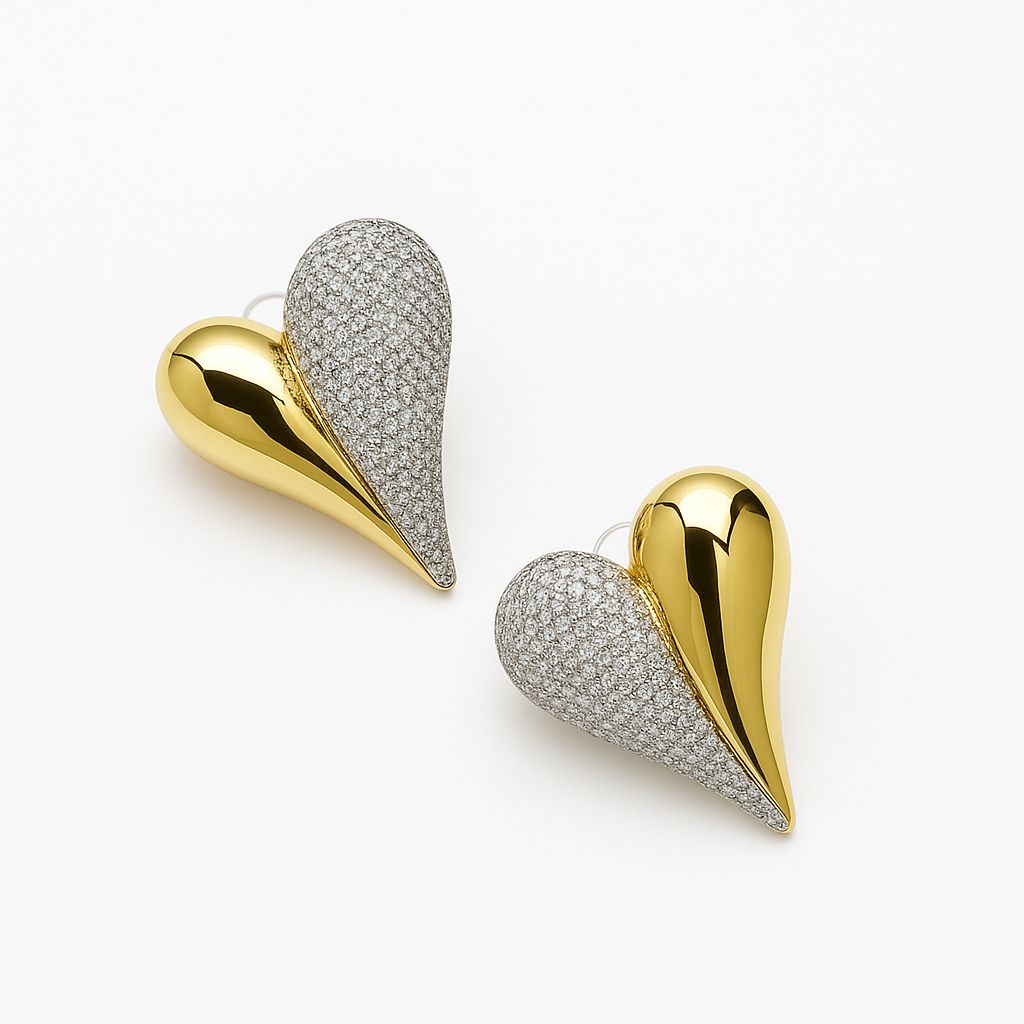 Aretes de Corazón dorado