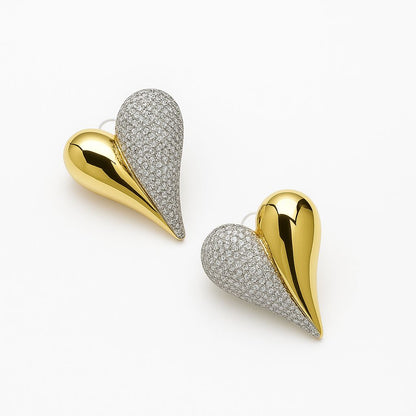 Aretes de Corazón dorado