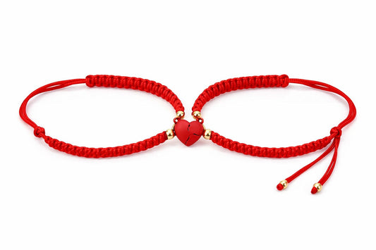 Pulsera con corazón magnético Roja