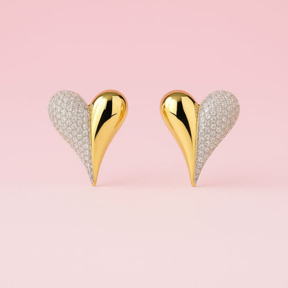 Aretes de Corazón dorado